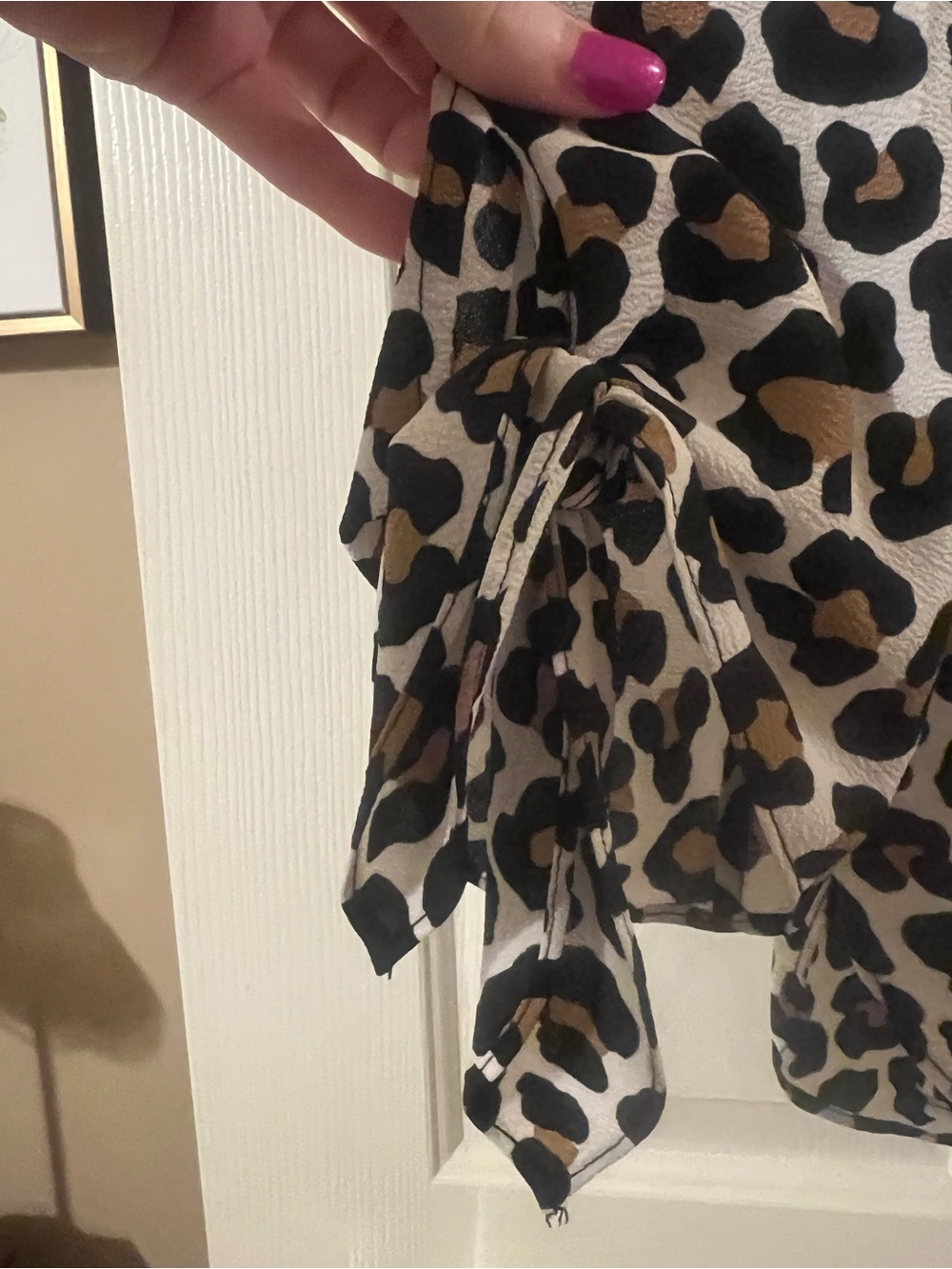 NWOT Michael Kors Women’s Leopard Print V-Neck Bracelet Sleeve Fall Blouse Large - Picture 5 of 8